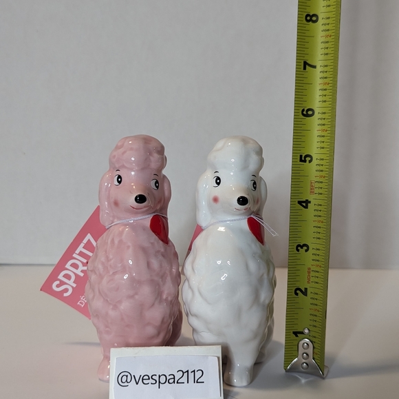 Target Spritz Valentine Poodle Set Pink & White Ceramic Dog Figure - Picture 8 of 9